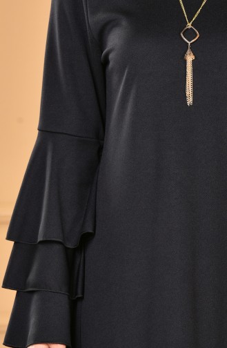 Kolyeli Elbise 0032-03 Siyah