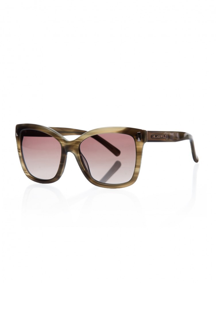 KARL LAGERFELD Damen Sonnenbrille – Schmetterlingsform, Aus Acetat, Mit Metallakzenten, Verschiedene Farben