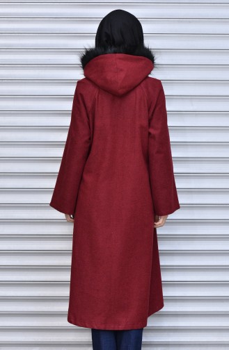 معطف طويل أحمر كلاريت 50329-03