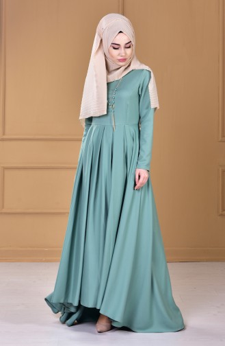 Green Almond Hijab Dress 4195-07