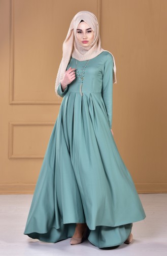 Green Almond Hijab Dress 4195-07