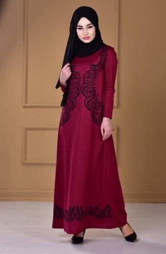 Fuchsia Hijab Kleider 2128-02