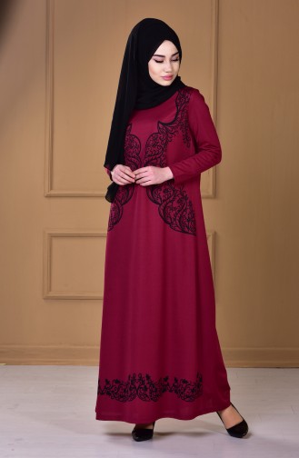 Fuchsia Hijab Dress 2128-02