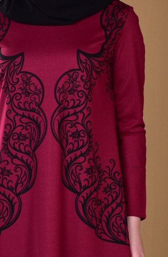 Fuchsia Hijab Dress 2128-02