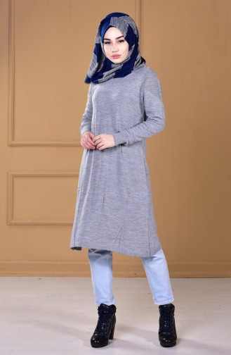Strickpullover mit Perlen 15014-03 Grau 15014-03