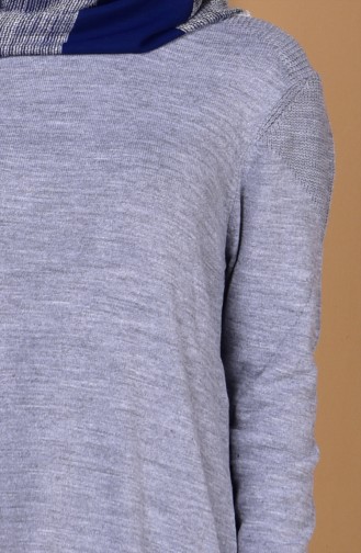 Strickpullover mit Perlen 15014-03 Grau 15014-03