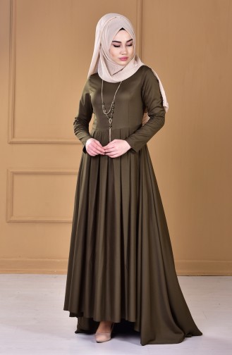 Khaki Hijab Dress 4195-06