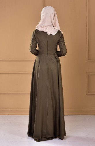Khaki Hijab Dress 4195-06