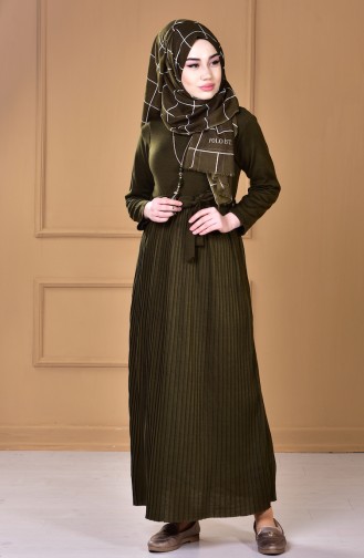 Khaki Hijab Dress 0726-02