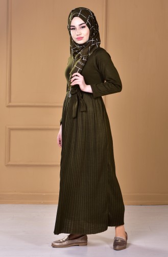 Khaki Hijab Dress 0726-02