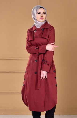 Trenchcoat mit Knöpfe 50311-03 Ziegelrot 50311-03