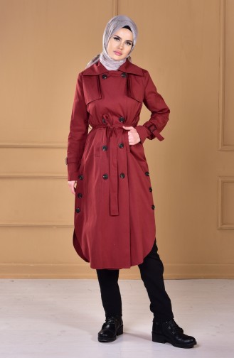 Trenchcoat mit Knöpfe 50311-03 Ziegelrot 50311-03