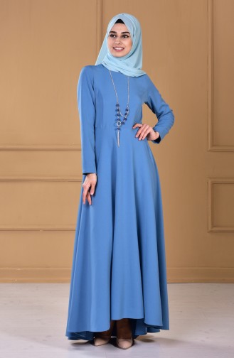 فستان أزرق داكن 4055-34
