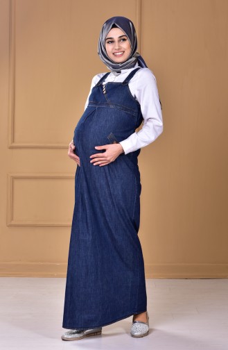 Schwanger Westenkleid aus Jeans 2007-01 Dunkelblau 2007-01