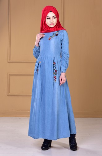 Robe Jean Bordée 3085-01 Bleu 3085-01
