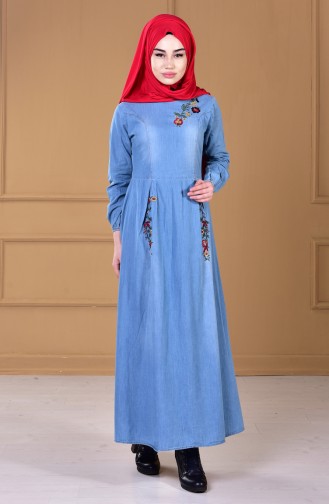 Robe Jean Bordée 3085-01 Bleu 3085-01
