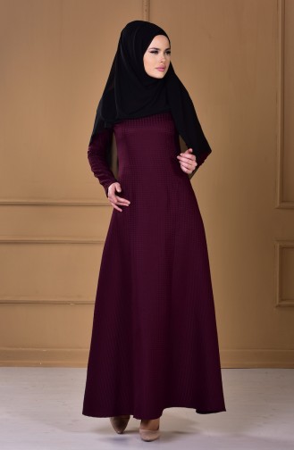 Plum Hijab Dress 7161-05