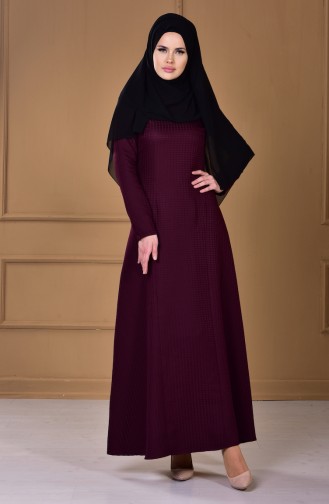 Plum Hijab Dress 7161-05