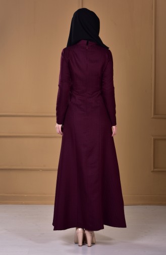 Plum Hijab Dress 7161-05