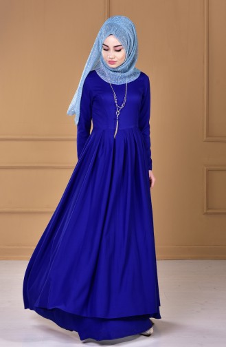 Saxe Hijab Dress 4195-08