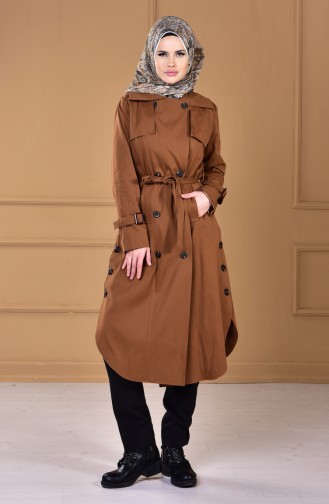 Trenchcoat mit Knöpfe  50311-02 Tabak 50311-02