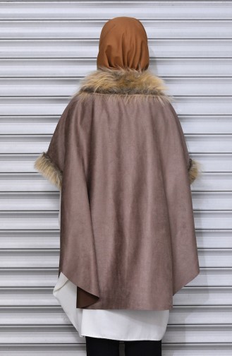 Wildleder Poncho mit Pelzen  1172-02 Nerz 1172-02