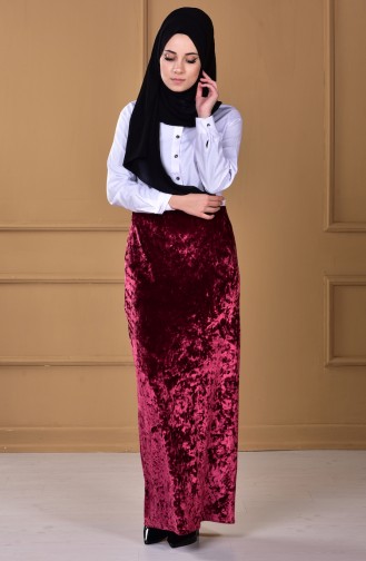 Kadife Kalem Etek 3075-05 Bordo