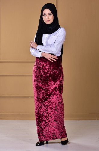 Kadife Kalem Etek 3075-05 Bordo