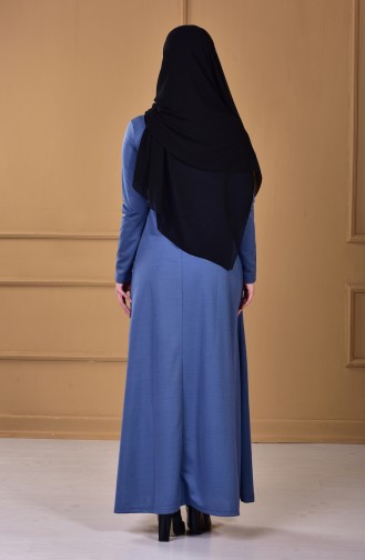 Kleid mit Spilzen   2140-04 İndigo 2140-04