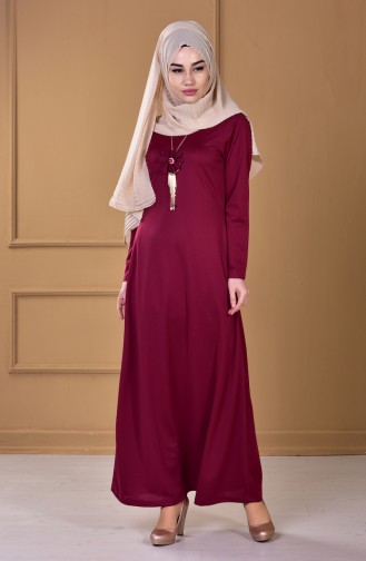 Plum Hijab Dress 4072-04