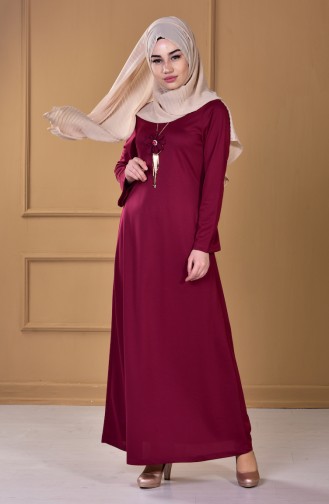 Plum Hijab Dress 4072-04