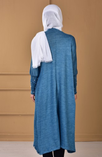 Long Pull Tricot avec Perles 1170-01 Pétrole 1170-01