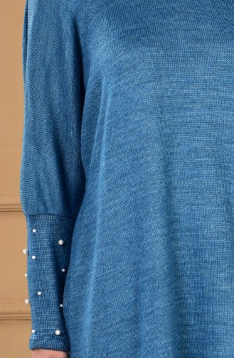 Long Pull Tricot avec Perles 1170-01 Pétrole 1170-01