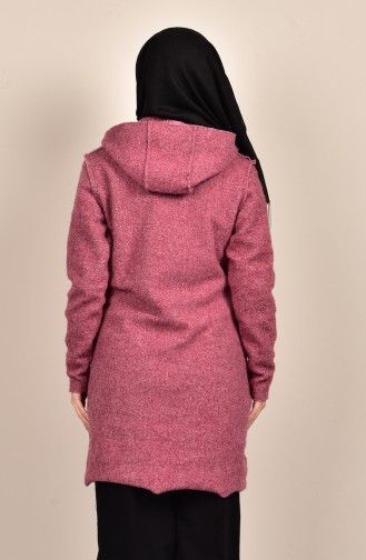 Fermuarlı Cepli Hırka 1042-01 Bordo