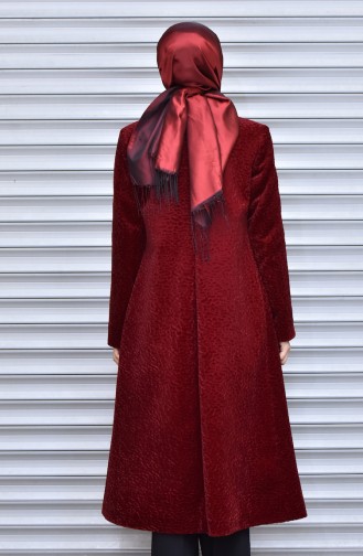 معطف طويل أحمر كلاريت 72650-01
