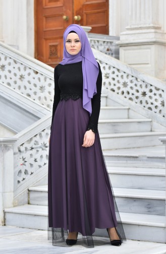 Black Hijab Evening Dress 0605-05