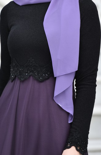 Black Hijab Evening Dress 0605-05