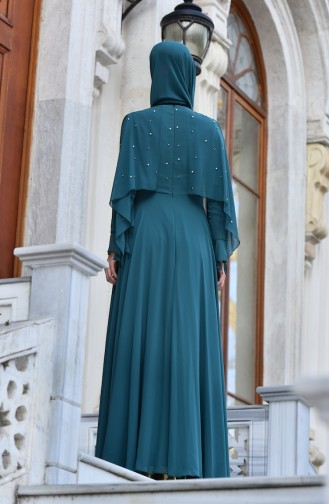 Emerald Green Hijab Evening Dress 1422-01