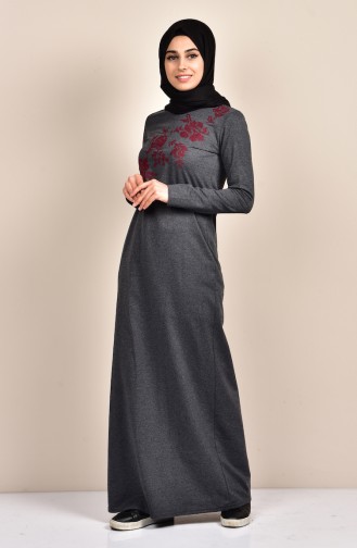 Anthracite Hijab Dress 2876-02