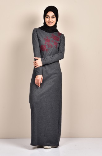 Anthracite Hijab Dress 2876-02