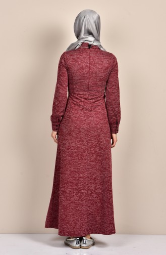 Claret Red Hijab Dress 1225-03