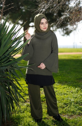 Pull Tricot 0553-02 Vert Khaki 0553-02