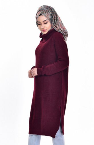 Boğazlı Triko Kazak 4023-07 Bordo