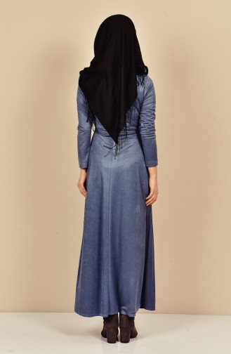 Indigo Hijab Dress 4445-02