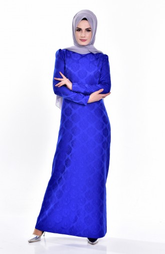Saxe Hijab Dress 2878-11