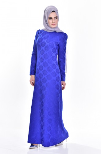 Saxe Hijab Dress 2878-11