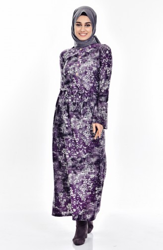 Purple Hijab Dress 0718-01