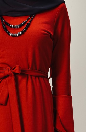 Claret Red Hijab Dress 4016-05