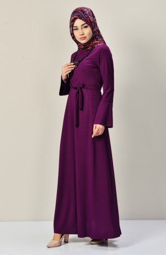 Lilac Hijab Dress 4016-02