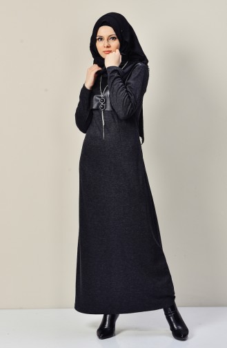Smoke-Colored Hijab Dress 9211-06